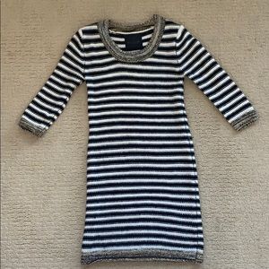 Primark striped sweater dress with metallic trim
